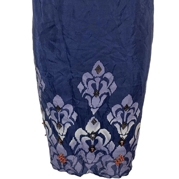 Jones New York Collection Womens Navy Silk Blend Short Sleeve V-Neck Dress sz 6 - Picture 4 of 16